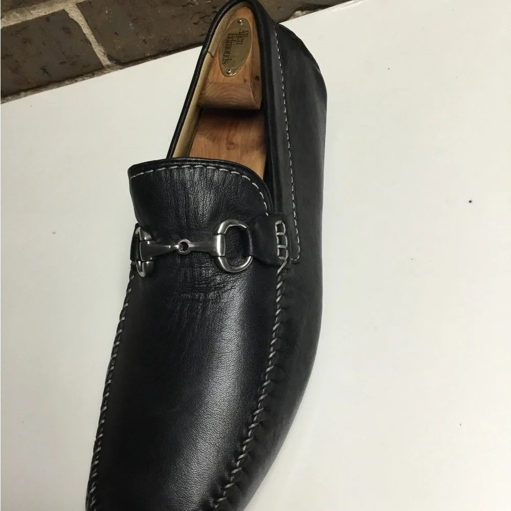 Robert Zur Black Leather Bit-Detail Loafers